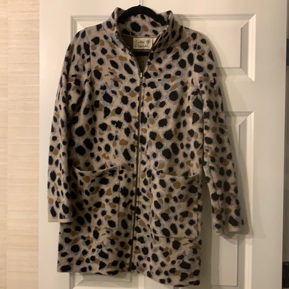 Anthropologie Field Flower Miena Spotted Wool Sweater Coat